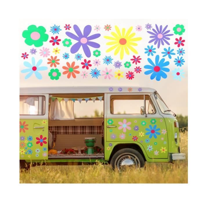 90 pegatinas para coche, pegatinas de flores de vinilo para decoración exterior de automóviles, accesorios de decoración para coches