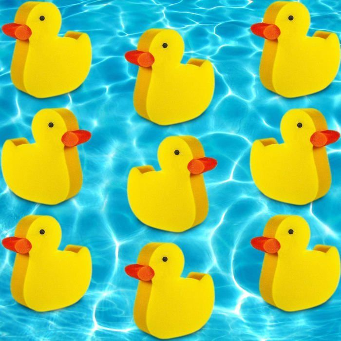 Set mit 18 Spa-Schwämmen, zum Aufsaugen von Öl und Rückständen, Reinigungszubehör für Spa und Schwimmbad (Entenmuster).