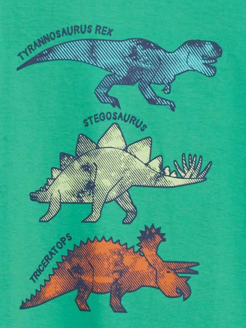 Conjunto de pijama corto de dinosaurios - 2 piezas - Verde