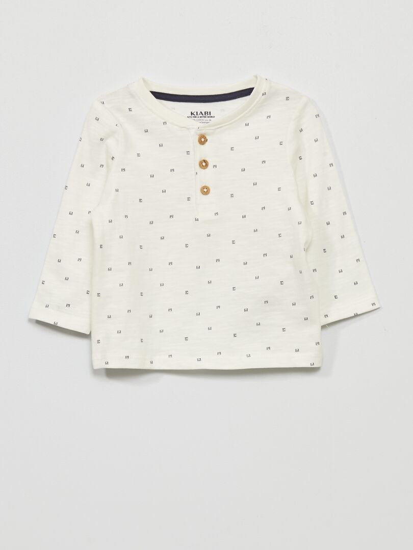 Camiseta de manga larga de punto - BLANCA