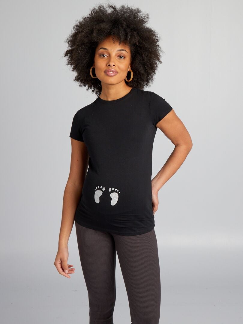Zwangerschaps-T-shirt - zwart