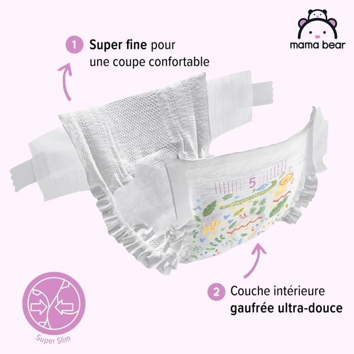 Fraldas para Bebê Mama Bear Ultra Absorventes, Tamanho 5 (10-16 kg), Brancas, Marca A, 152 Unidades (2 pacotes com 76 unidades cada) - PACOTE MENSAL