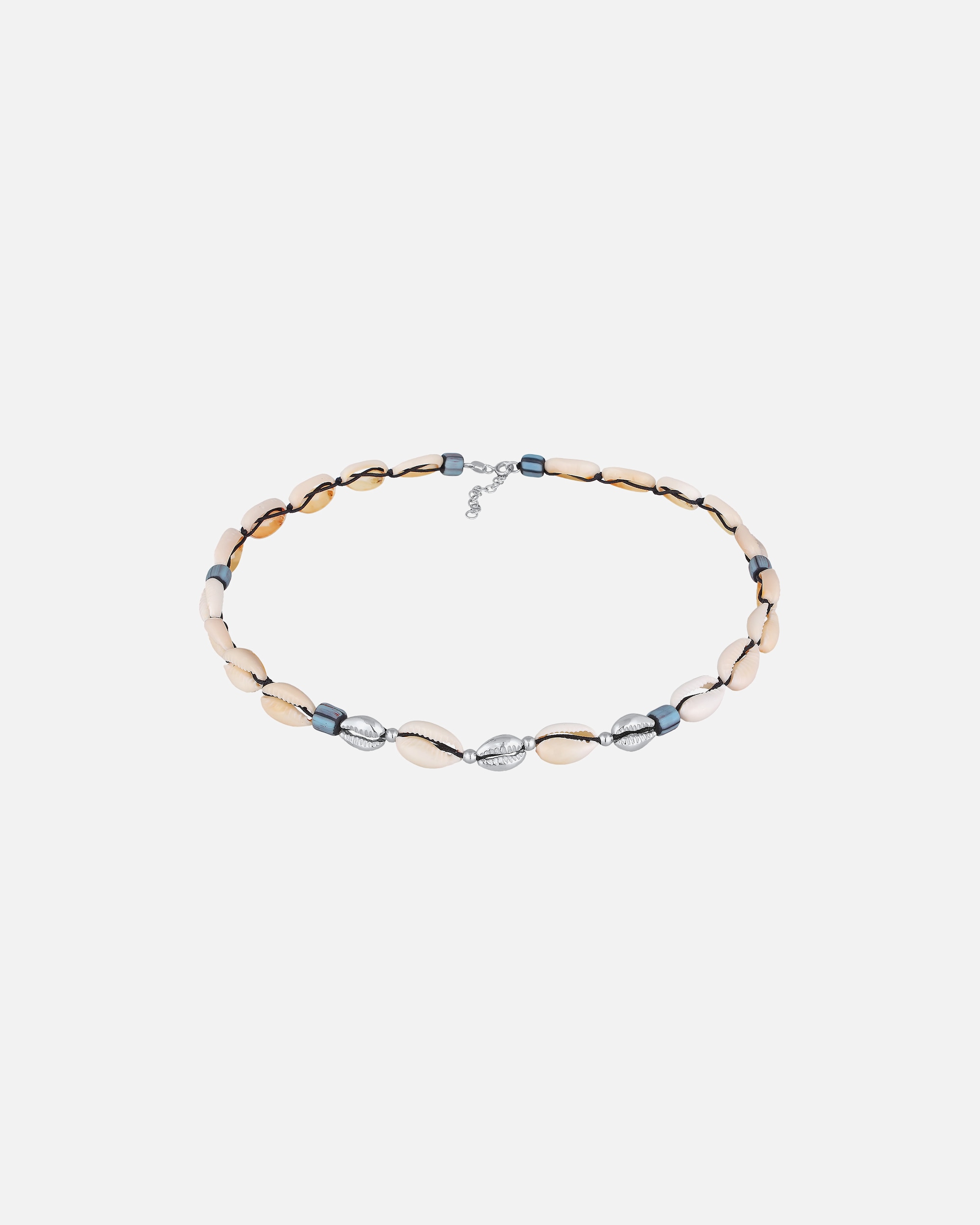 Elli Femmes choker verre perles style surfeur avec coquillage cauri en argent sterling 925