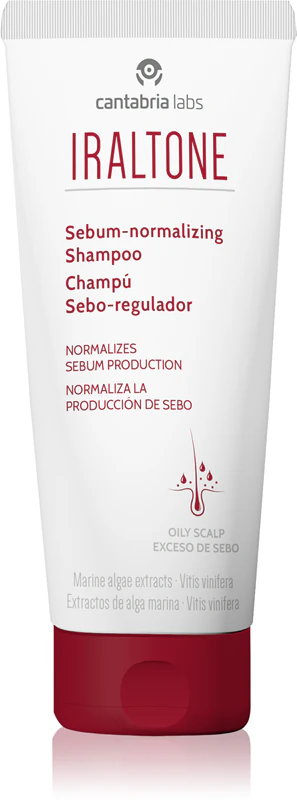 IRALTONE Shampoo Sebum-normalizador, shampoo dermatológico para couro cabeludo oleoso.
