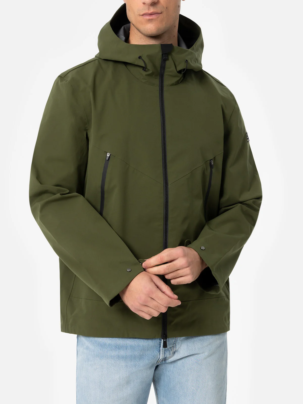 Parson herenjas met capuchon, 3 lagen, legergroen