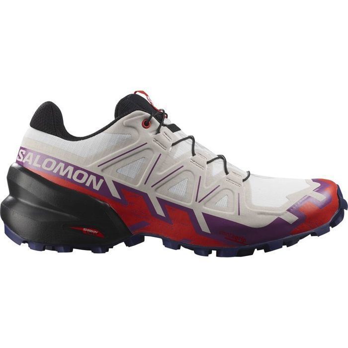 Tênis de corrida de trilha feminino SALOMON Speedcross 6 - Branco - Uso regular - Drop de 10 mm