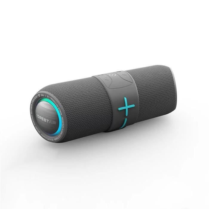 Portable Bluetooth Speaker - 8W*2 Powerful Speaker with IPX6 Waterproof Rating, Wireless and Luminous Bluetooth Speaker, Grey