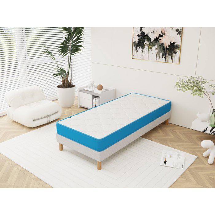 Base de cama y colchón Fresh Memory de 90x200 cm – Altura 15 cm