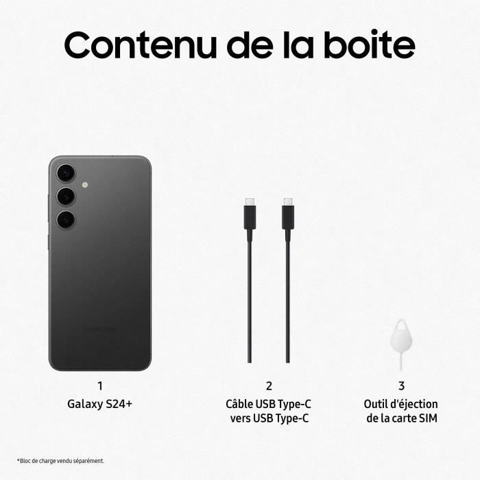 Smartphone Samsung Galaxy S24 Plus de 256 GB, color negro