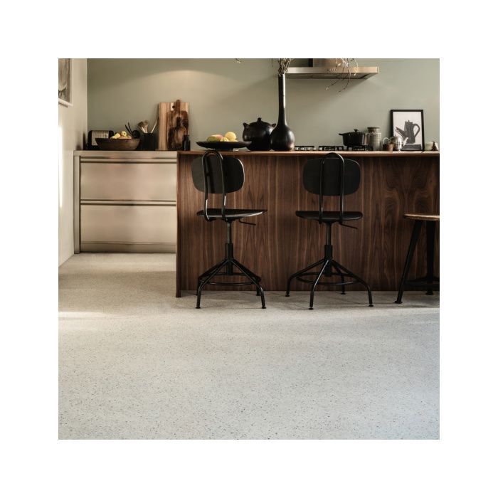Suelo de linóleo - Efecto granito moteado gris claro - Rollo de 4 m x 2 m