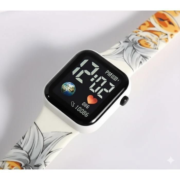 Reloj digital infantil – Dragon Ball Z – Goku Super Saiyan – Luz LED y correa ajustable