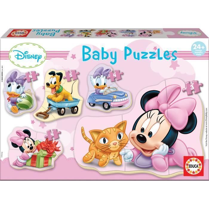 Puzzle bébé Baby Minnie, 5 puzzles progressifs de 3 à 5 pièces, EDUCA 15612