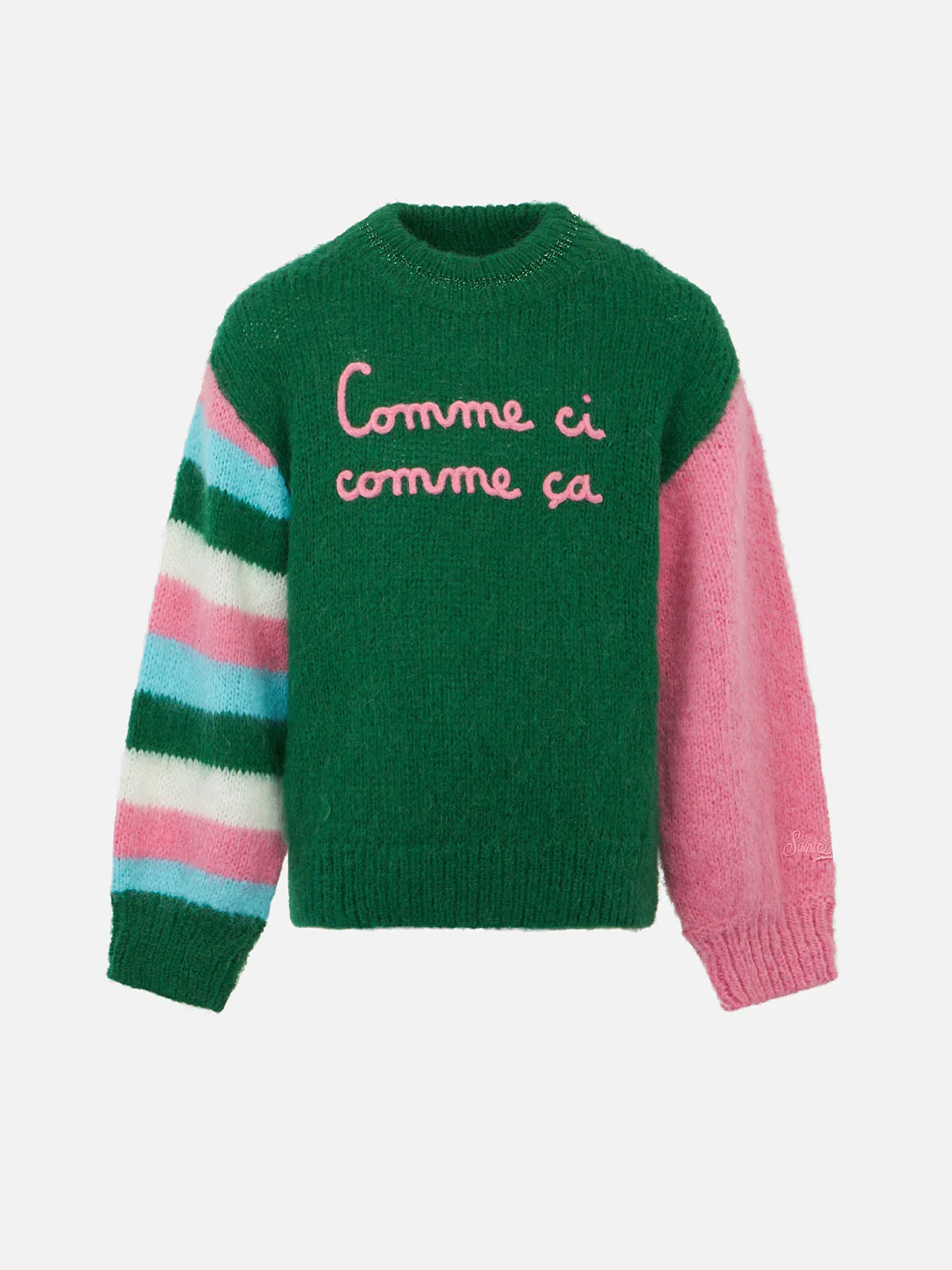 Kastenförmiger Babypullover mit Stickerei „Like We How“