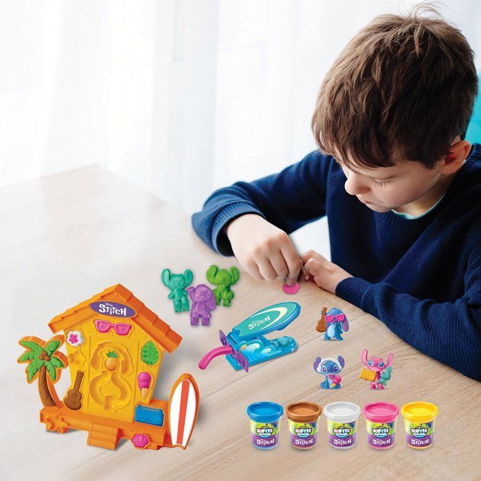 LEXIBOOK CRAZART - Kit para crear figuras de Stitch con arcilla de modelar suave y maleable.