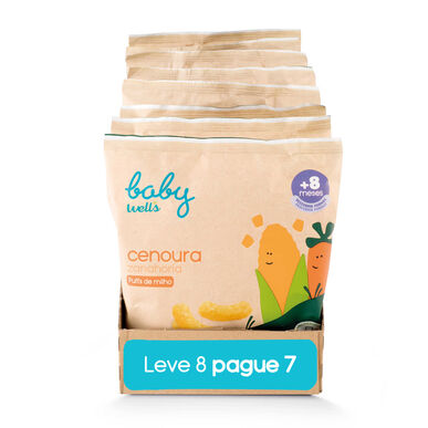 „Baby Wells“ kukurūzų ir morkų sausainių taupymo pakuotė, 8 x 20 g