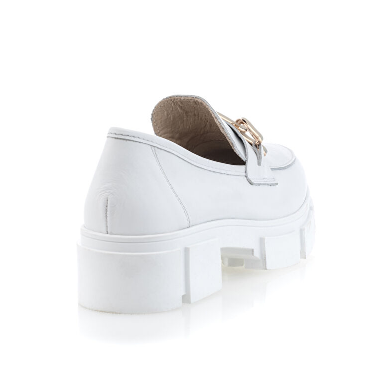 Weiße Damen-Loafer/Bootsschuhe