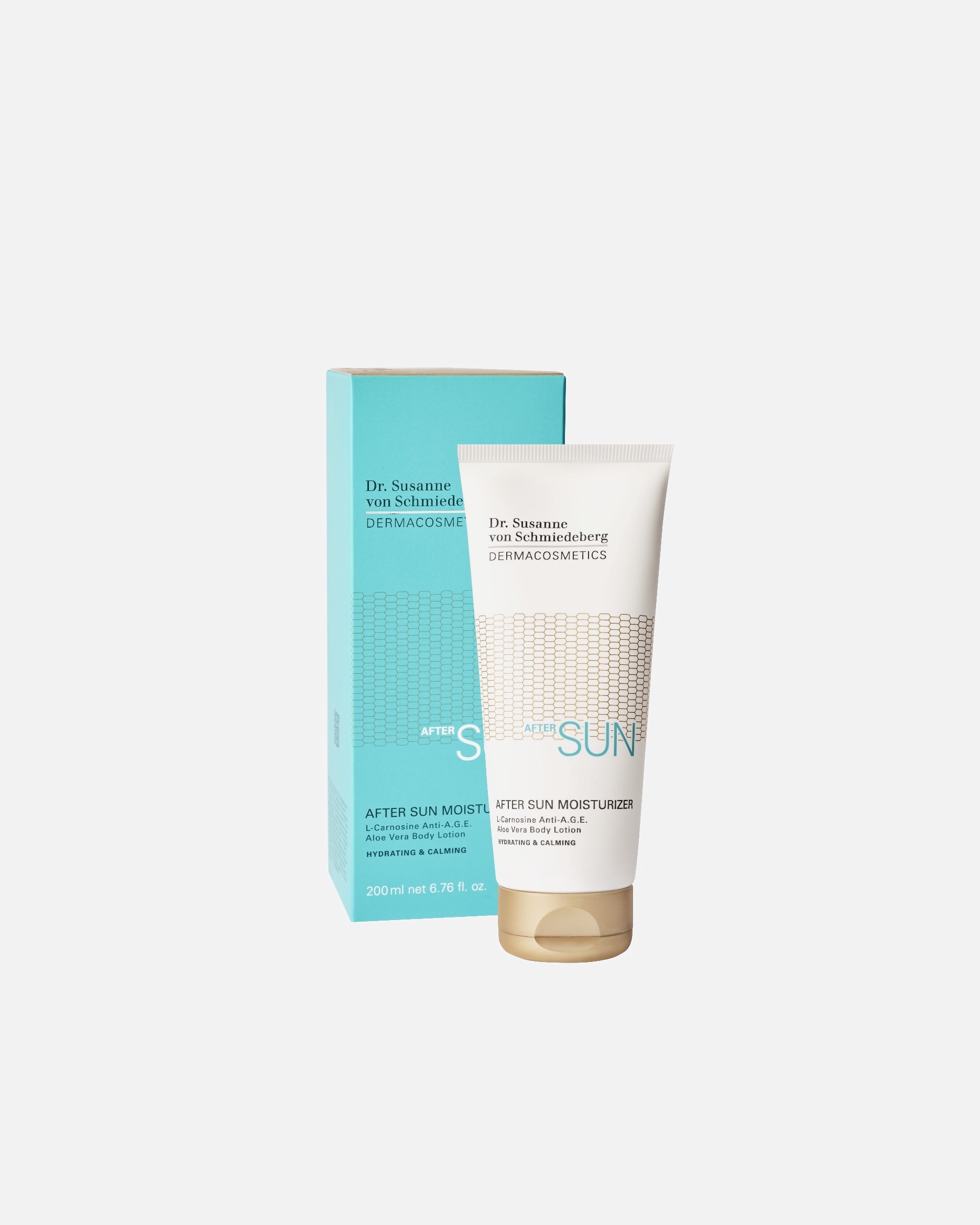 Dr. Susanne von Schmiedeberg kūno losjonas po deginimosi po deginimosi L-karnozino anti-AGE Aloe Vera kūno losjonas – 200 ml