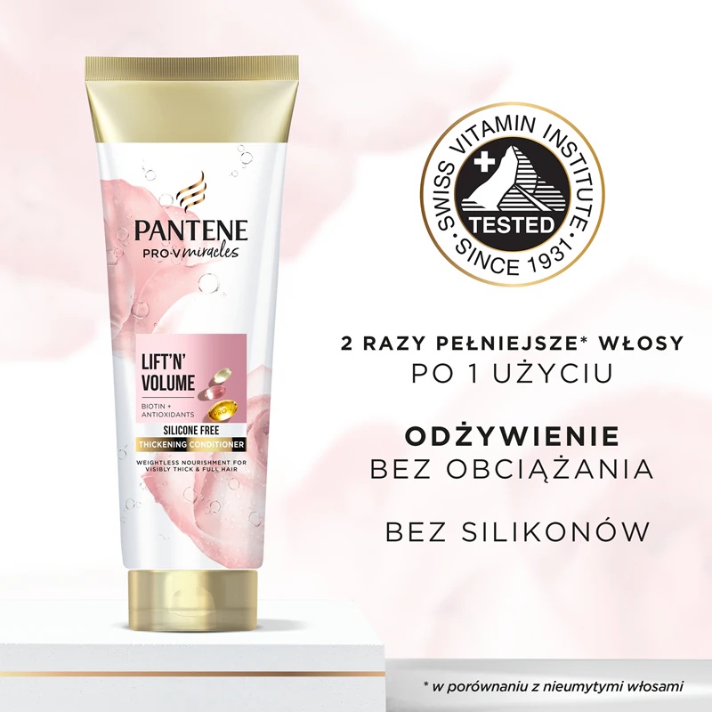 Pantene Pro-V Miracles Lift'N'Volume kondicionieris smalkiem matiem ar biotīnu