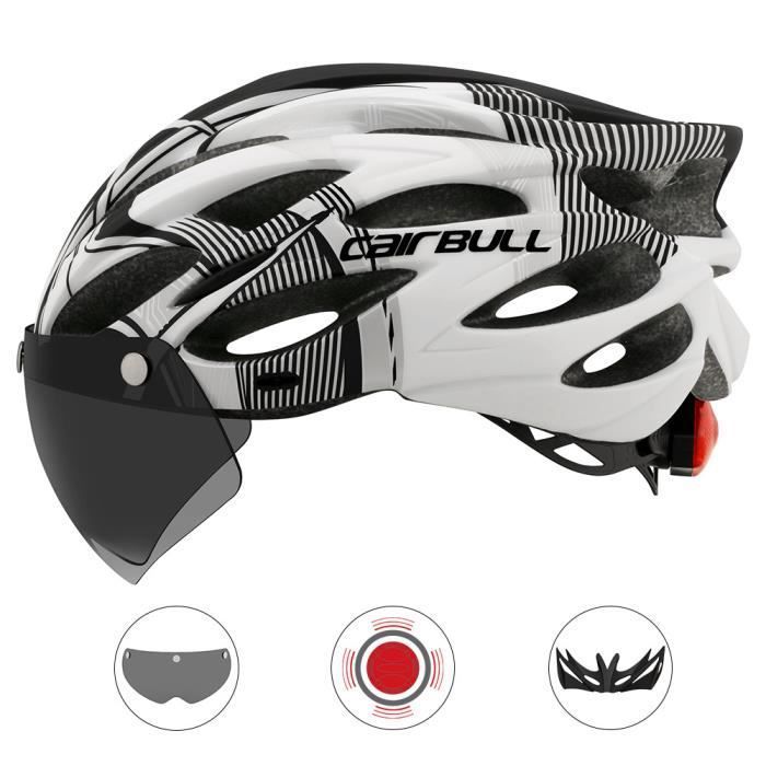 Casco de bicicleta multideporte CarBull - Luz trasera de seguridad - Visera
