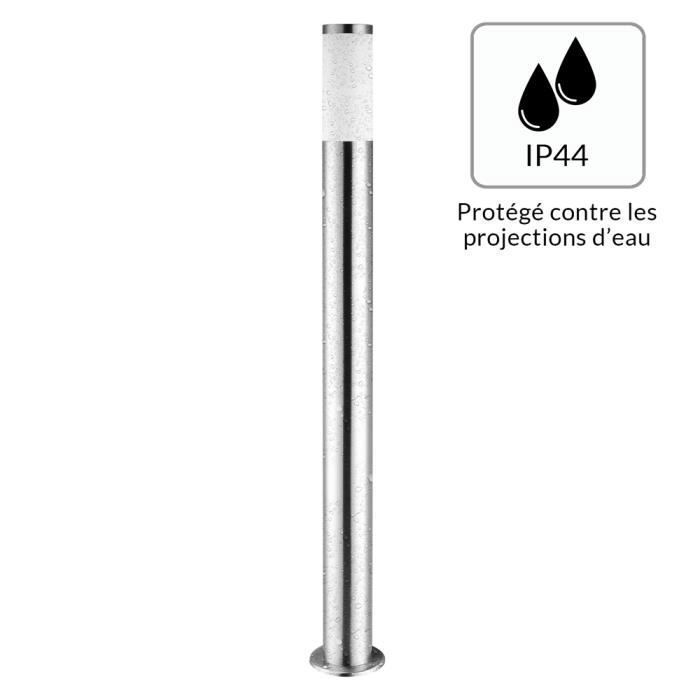 Moderne staande lamp van 100 cm, buitenlamp, E27 fitting, roestvrijstalen tuinlamp - zilver