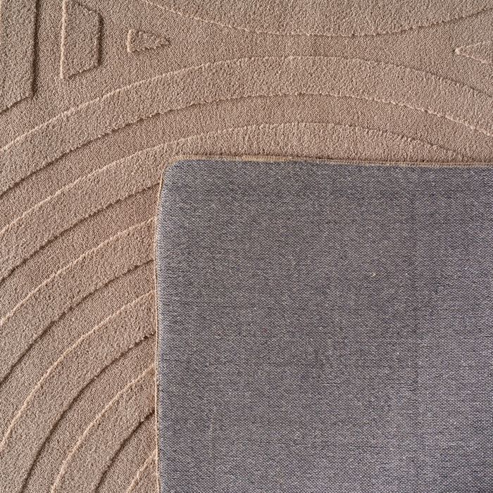 Carpetsale24 Tapis déco grand format 200x290 cm, effet 3D, lavable, doux, beige, design scandinave pour grande pièce