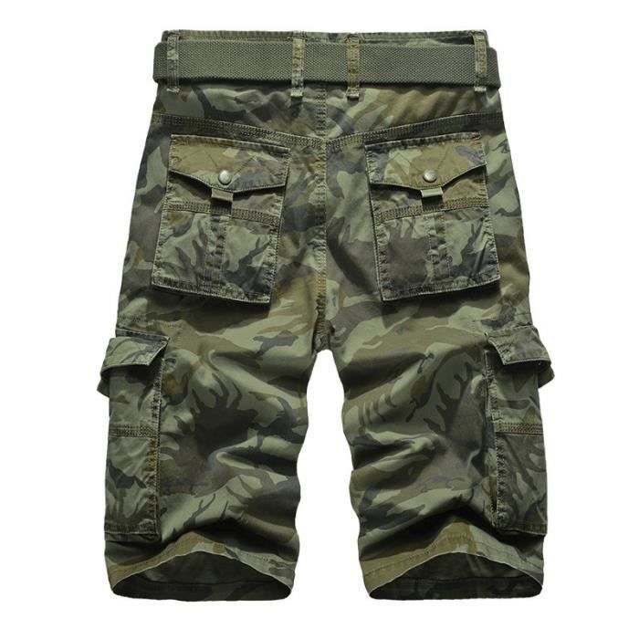 Bermuda cargo camuflada masculina - Verde militar