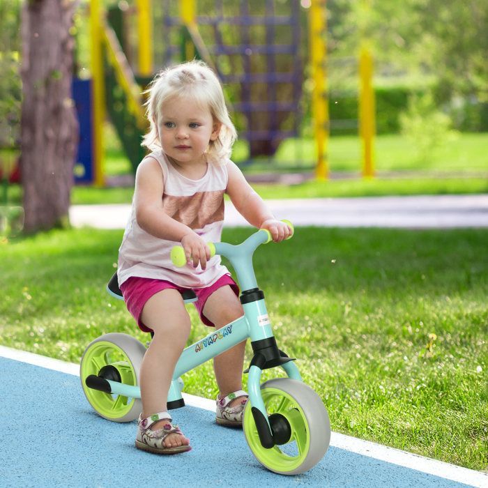 Balanscykel - AIYAPLAY - babybalanscykel med justerbar sits, EVA-hjul, leksak för 18-48 månader, 25 kg - plast - grön