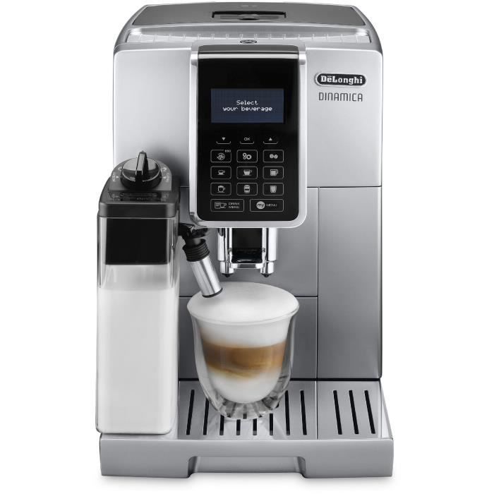 Cafetera espresso De'Longhi Dinamica ECAM350.75.S con molinillo incorporado - 6 recetas - Plata