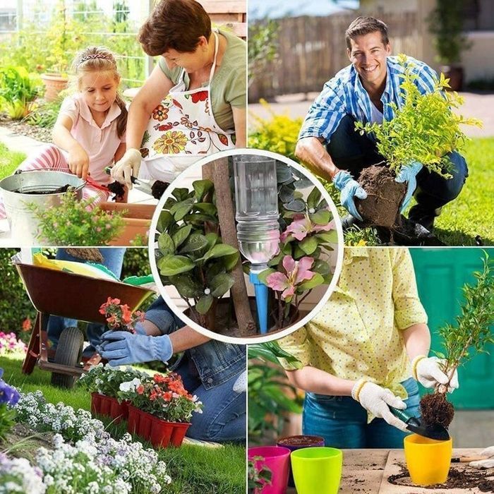 Kit di irrigazione a goccia AIMOONSA da 24 pezzi con valvole regolabili – Irrigazione automatica per piante