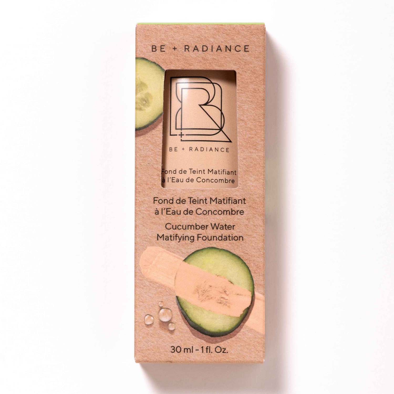 BE + Radiance Fond de Teint Matifiant à l'Eau de Concombre N°08