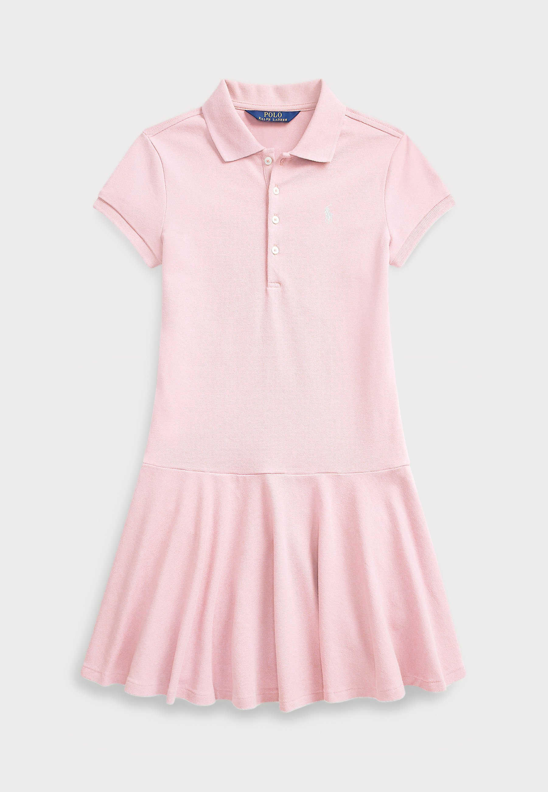 Polo Ralph Lauren polojurk met korte mouwen - Dagjurk - vleugje roze/wit