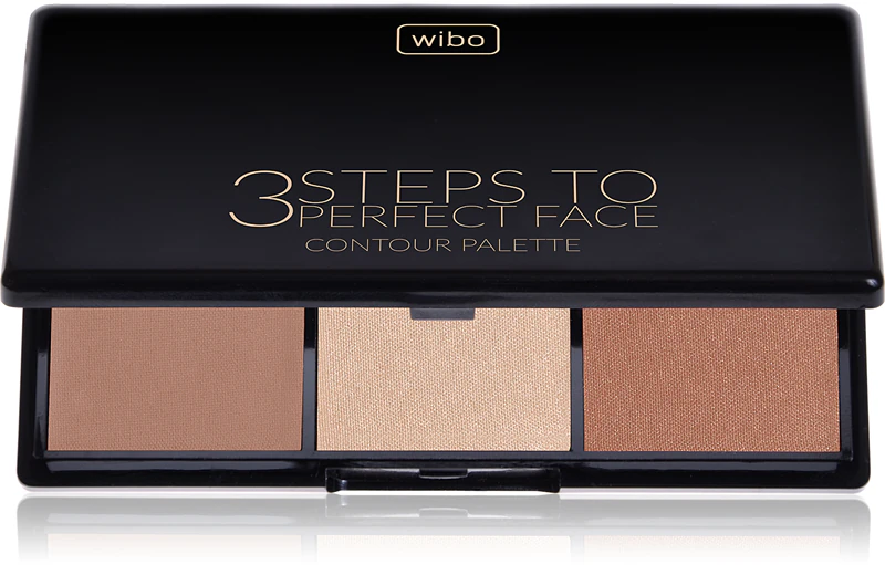Paleta de contorno facial Wibo 3 Steps To Perfect Face para tons escuros