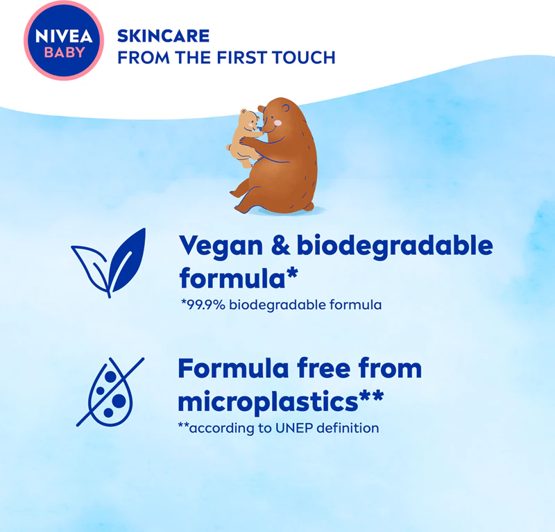 Creme hidratante suave NIVEA BABY para rosto e corpo.