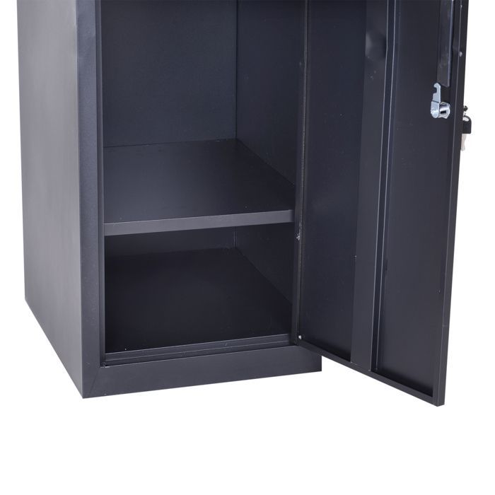 Metal locker cabinet - Vinsetto - lockable with 2 keys, 4 shelves - cold-rolled steel - 38 x 46 x 180 cm - black