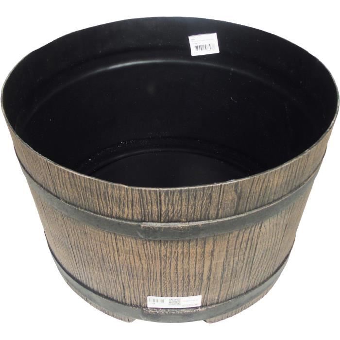 Base for barrel-shaped water collector - NATURE - 50 liters - Brown rotomolded PE
