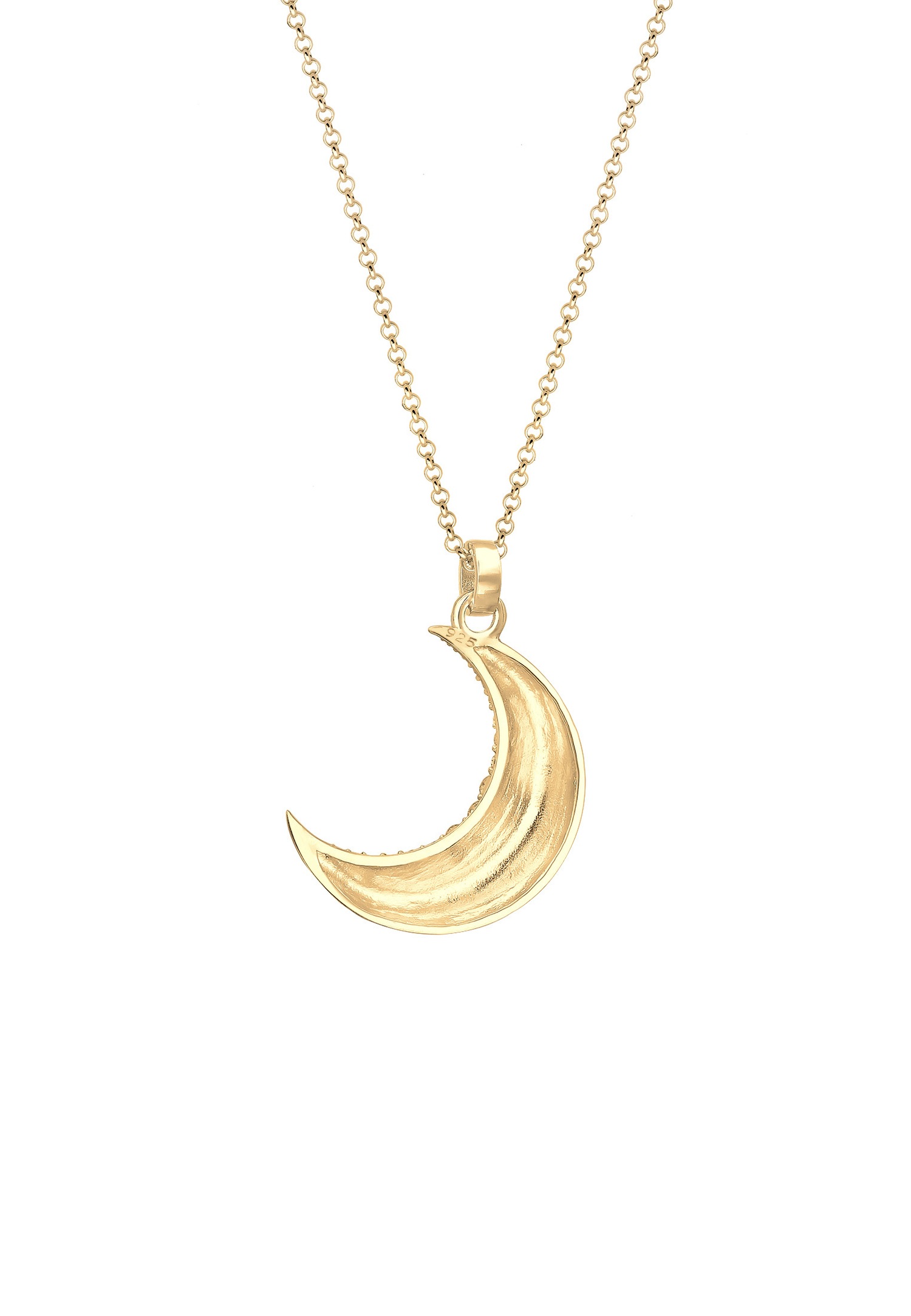 Elli Femmes demi-lune Astro avec cristaux en argent sterling 925 plaqué or