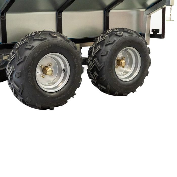 Double axle trailer 4 wheels 1400kg galvanized tipping tipper + crane 2000x1070x580 mm Torros AHR1400GK
