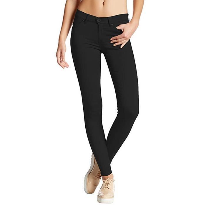Jeans Femme - FUNMOON - Pencil Tight - Noir - Skinny - Taille Standard