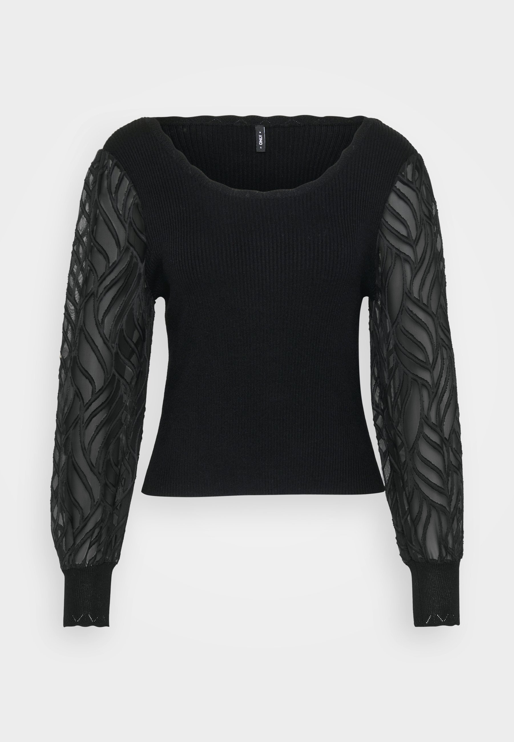 ONLY Petite ONLJULIE MIX O-HALS - Top met lange mouwen - zwart