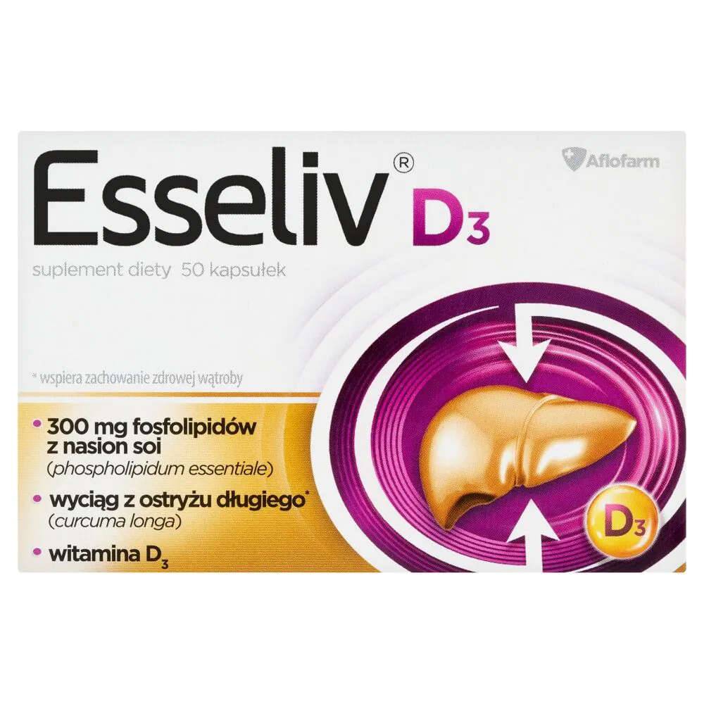 Esseliv D3, Suplement diety wspomagający pracę wątroby, Tabletki