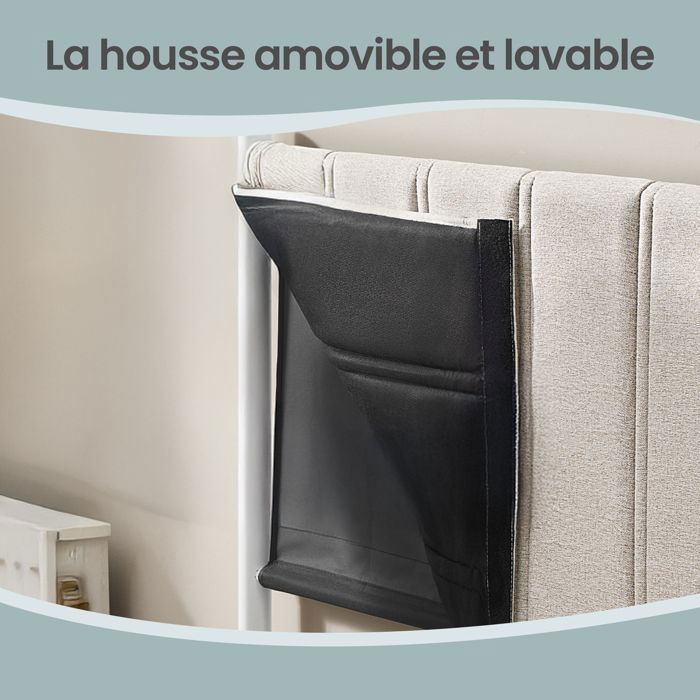 Letto matrimoniale con contenitore, base a doghe sollevabile 160 x 200 cm, struttura letto moderna, camera da letto, facile da montare, beige