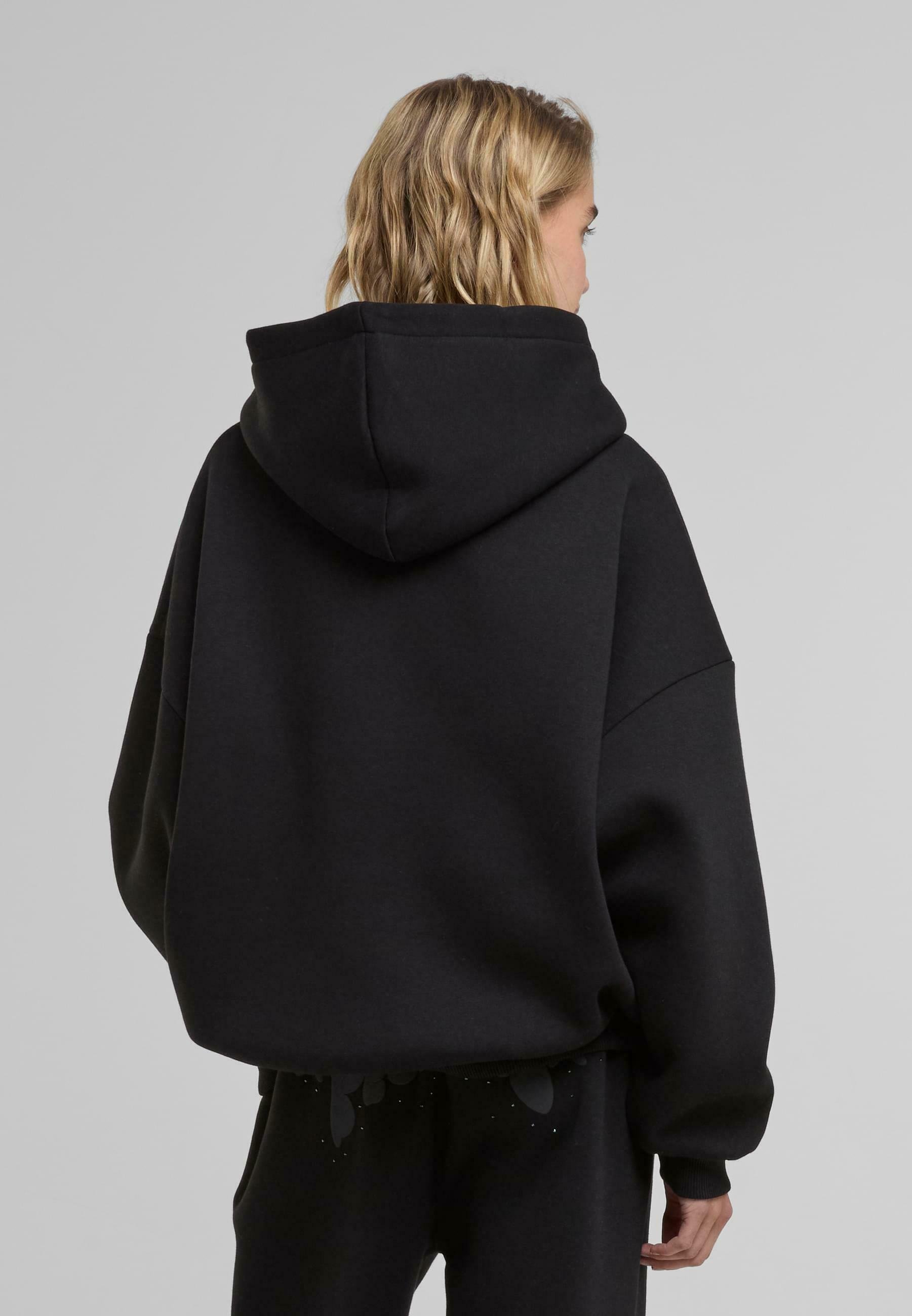 FELICIOUS STINESTONES PUFF - Moletom com Capuz - Preto