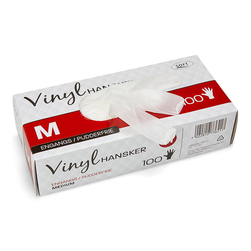 Pehmeät kertakäyttökäsineet M, 100 kpl, vinyyli