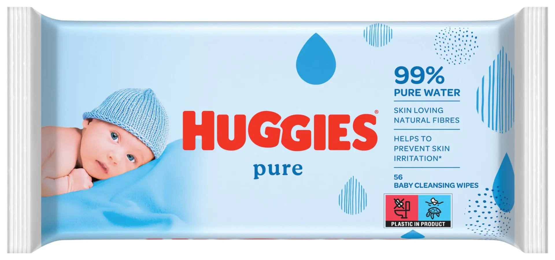 Huggies Baby Wipes Pure Single Pack chusteczki nawilżane 56 szt.