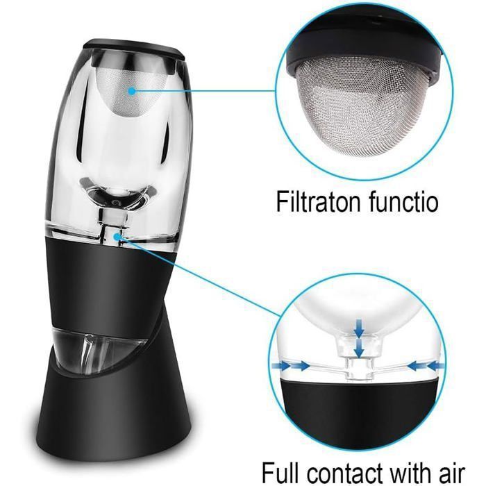 Magische karaf met wijnfilter en wijnfilter, geschenkverpakking, 7*6*16 cm, meerkleurig.