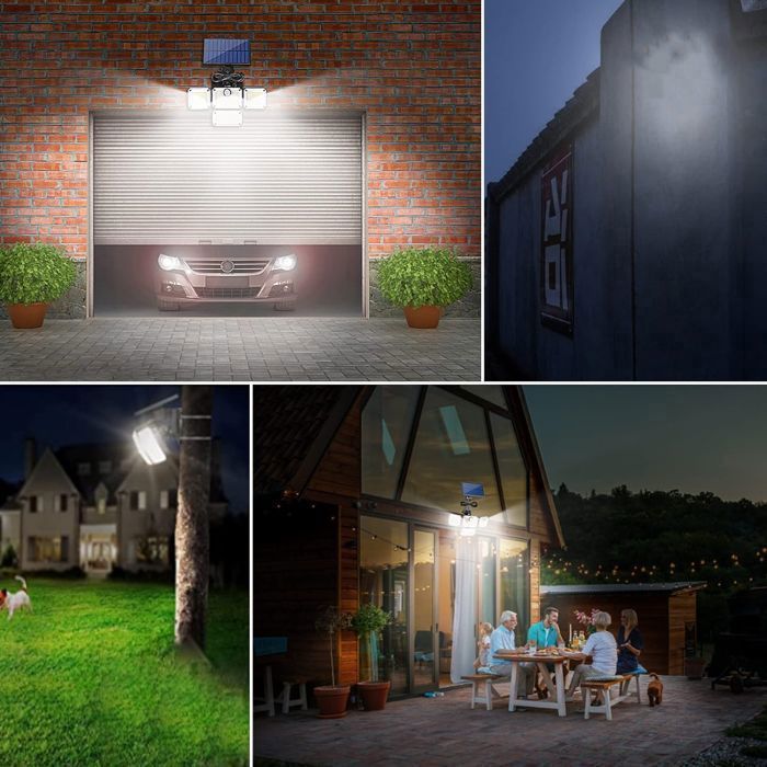 KENLUMO 333LED Lampada solare a LED con sensore di movimento, 3 modalità di illuminazione, faretto impermeabile IP65 per giardino - con telecomando