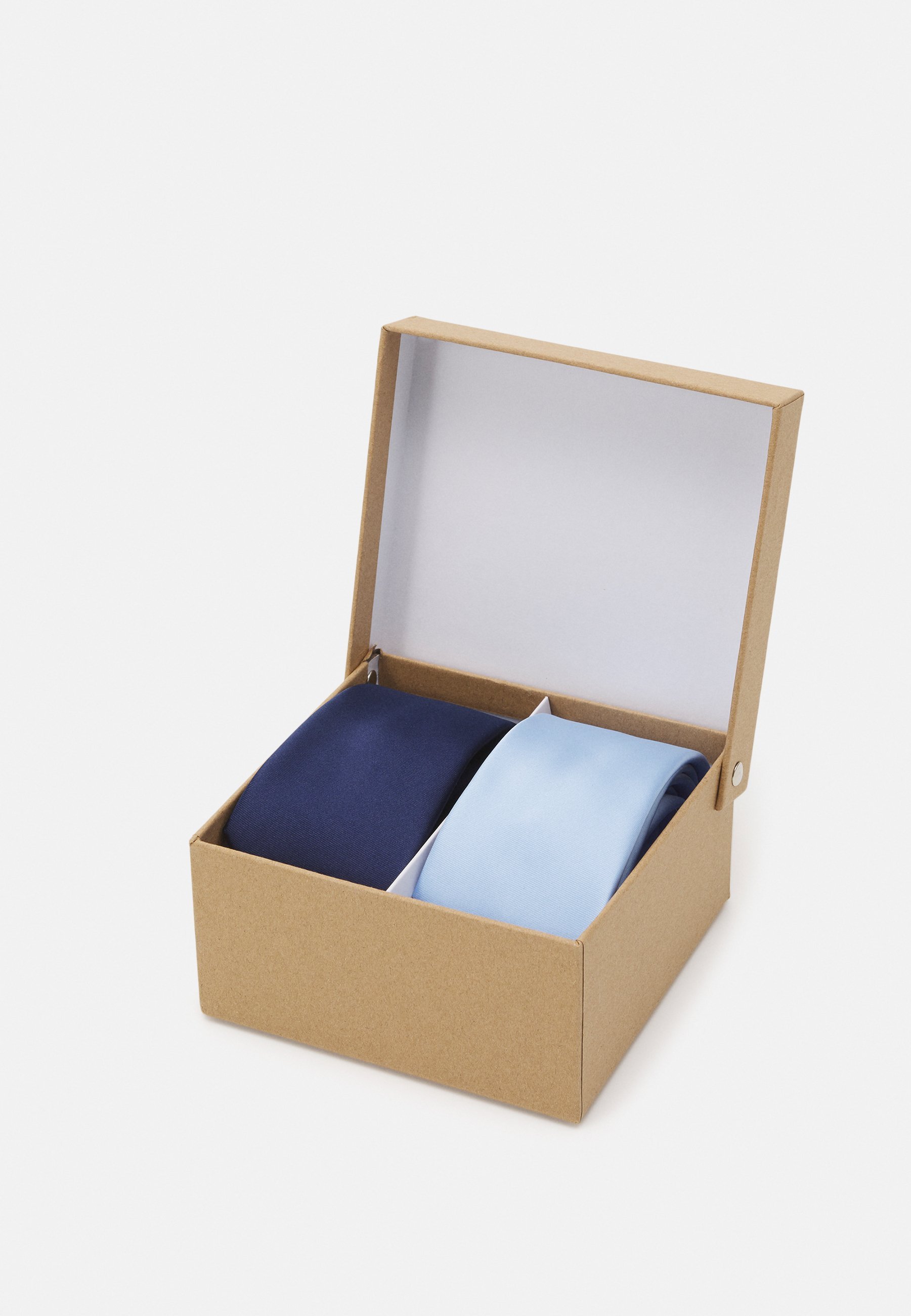 Pier One 2-pack - stropdas - donkerblauw/lichtblauw