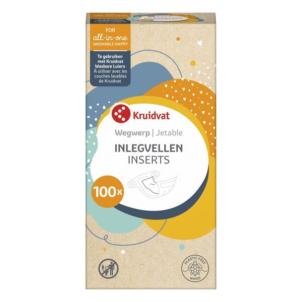Vienkartiniai įklotai medžiaginėms sauskelnėms „Kruidvat“ 100 vnt.