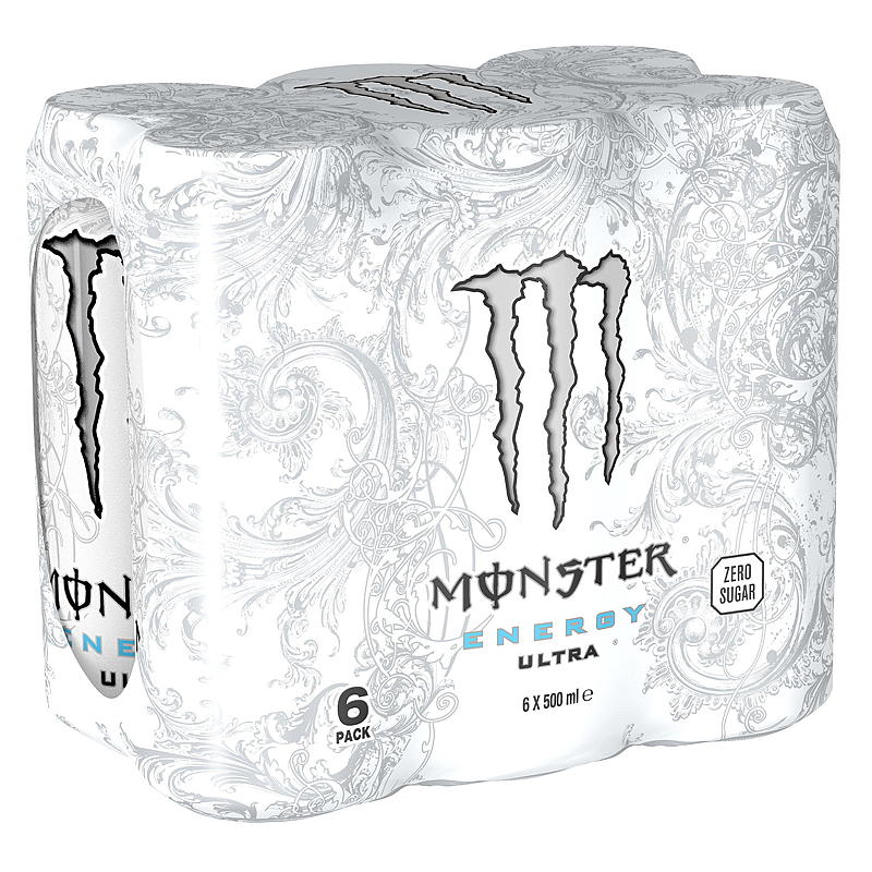 Monster Monster, paquete de 6 bebidas energéticas Ultra White