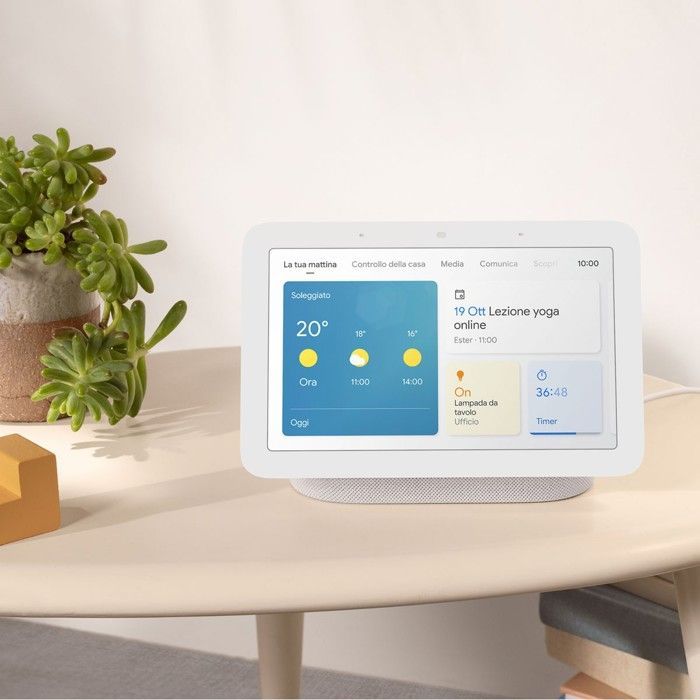 Spraakassistent - GOOGLE - Nest Hub 2e generatie - Touchscreen - Krijtkleur - Elegant ontwerp